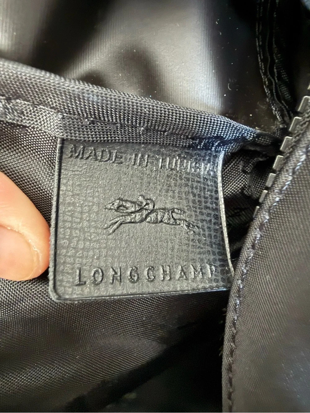 Longchamp Neo Nylon Backpack with Front Zip Pocket in Black